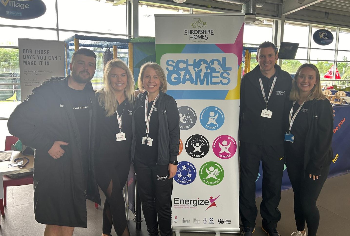 An image of some of the Energize team working at our Primary School Games County Final event in May 2024.